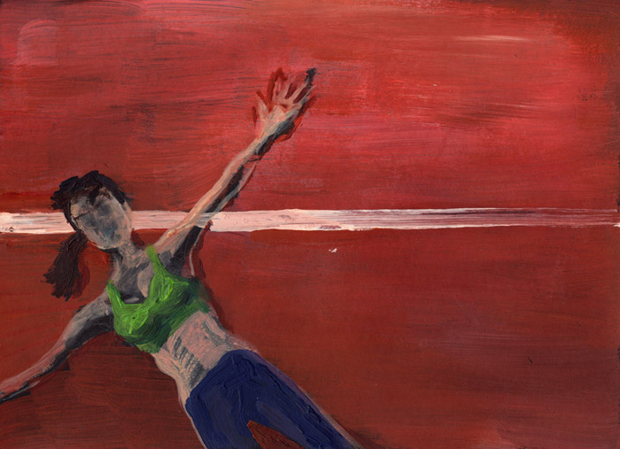 painting with acrylic colours to a diary, lištica